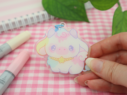 Kawaii cow glitter keychains series 2